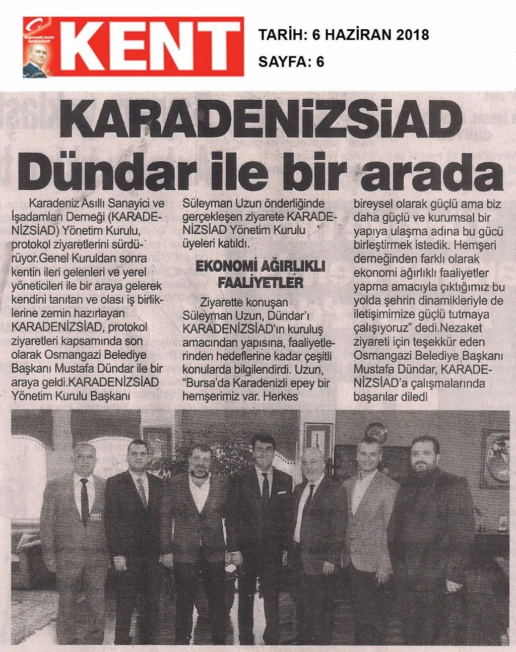 KARADENİZSİAD basında — KENT — 6 Haziran 2018 - Sayfa: 6