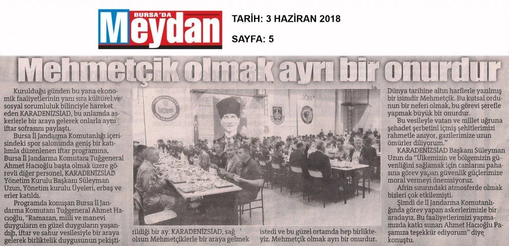 KARADENİZSİAD basında — BURSA'DA MEYDAN — 3 Haziran 2018 - Sayfa: 5