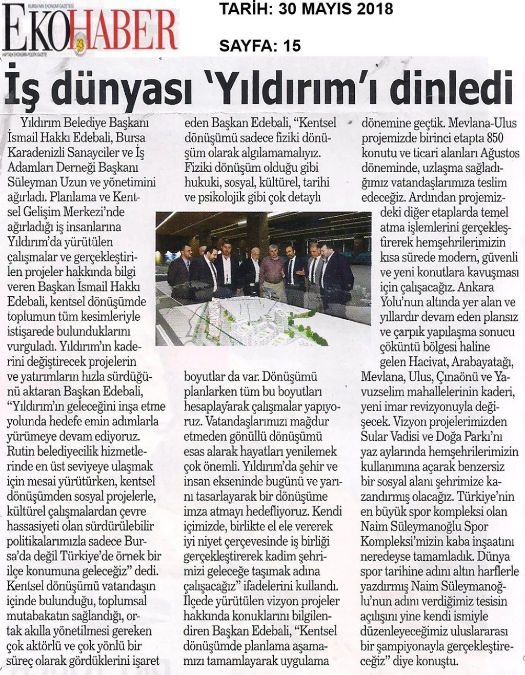 KARADENİZSİAD basında — EKOHABER — 30 Mayıs 2018 - Sayfa: 15